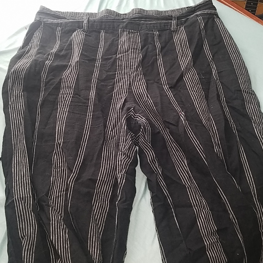 Black and white stripped pants